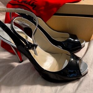 Christian Louboutin patent peep toe pumps Size 39